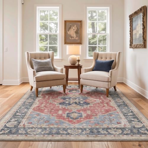 GENIMO 6x9 Outdoor Rug, Washable for Patio and Deck, Distressed Red - Image 7