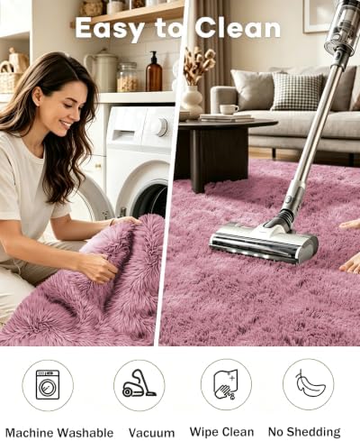 Smiry Area Rugs for Living Room Bedroom 2x5 ft, Fluffy Washable Carpet - Image 4
