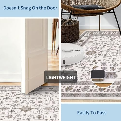 GarveeHome 6x9 Washable Rug Living Room Vintage Bedroom Beige Brown Rug - Image 5