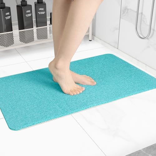 Hargiis Non-Slip Bathtub Mat, Anti Slip Shower Mat, Fast Drying Bathtub Mats, Foot Scrubber Mat, Anti Slip Mat for Tub, Floor, Bathroom, Kitchen, Home, Hotel (Turquoise Blue 40"×16") by Hargiis