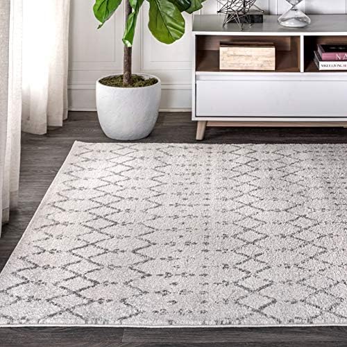 JONATHAN Y Boho Vintage Diamond Cream/Gray Indoor Area Rug 5X8 ft, Moroccan Hype for Living Room, Bedroom, Kitchen, Office, Easy-Cleaning, High Traffic, Pet-Friendly, Non-Shedding (MOH101B-5) - Image 3