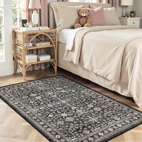 Grey Area Rug 4x6 for Living Room Bedroom - Image 2