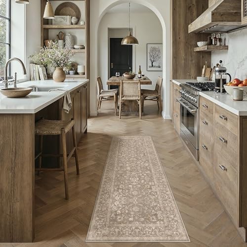 PureCozy 2x5 Deep Brown Runner Rug Washable Hallway Non Slip Kitchen Carpet - Image 3