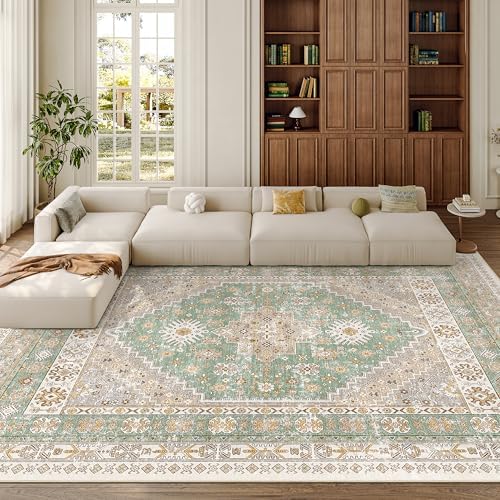 zesthome 9x12 Area Rugs for Living Room,Large Washable Rug,Green - Image 4