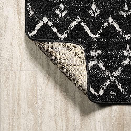JONATHAN Y Boho Vintage Diamond Black/Ivory Round Area Rug 9 ft, Moroccan Hype for Living Room, Bedroom, Kitchen, Office, Easy-Cleaning, High Traffic, Pet-Friendly, Non-Shedding (MOH101D-9R) - Image 6
