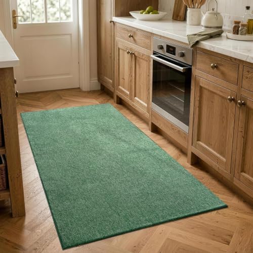 3x5 Green/White Area Rug Washable Non-Slip Soft Thin for Bedroom Kitchen - Image 2