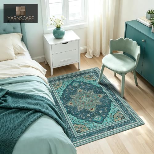 YARNSCAPE 2' x 3' Machine Washable Area Rug, Non-Slip Low-Pile Carpet - Image 4