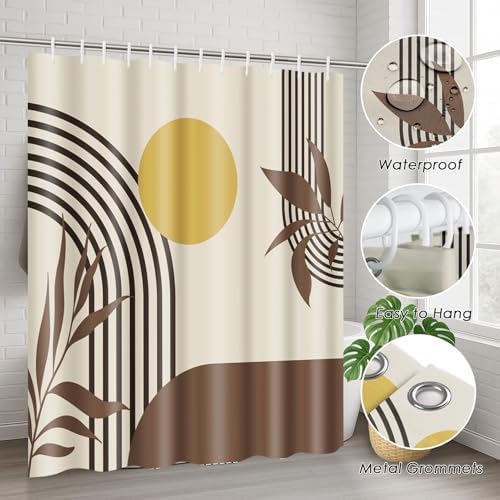 Boho Bathroom Sets with Shower Curtain and Rugs, Set of 4, Mid - Image 6