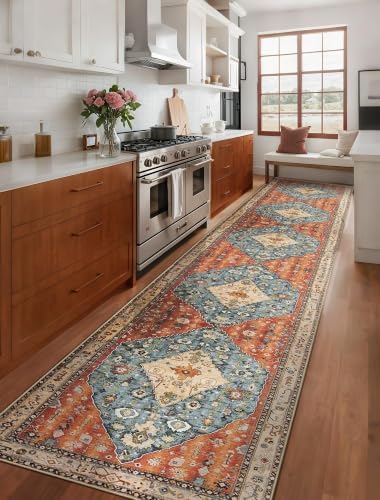 SERISSA 2'6"x14' Washable Non Slip Boho Runner Rug for Hallway - Image 2