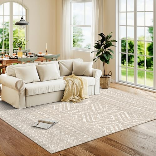 Miukiki 6x9 Area Rug Washable Non Slip Rug for Living Room Brown - Image 7