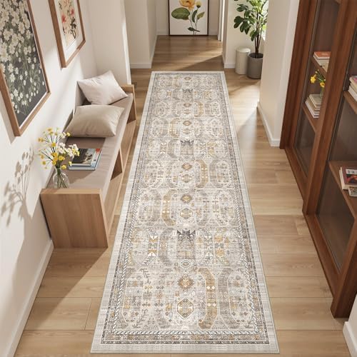 befbee 2'6"x10' Runner Rug for Hallway Washable Non Slip Kitchen Rug Brown - Image 7