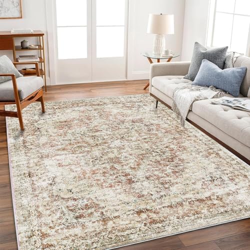 CHAMPLANT Area Rug 6'x9' Washable Vintage Traditional Floor Cover Thin Retro Kitchen Indoor Distressed Non Slip Carpet for Living Room Bedroom Dining Room by CHAMPLANT
