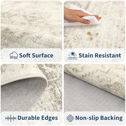Garvee Beige Boho Washable 2x3 Rug for Entryway Door Mat - Image 5