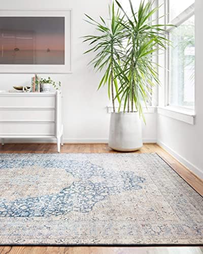 Loloi Layla Blue/Tangerine 2'-3" x 3'-9" Accent Rug by Unknown