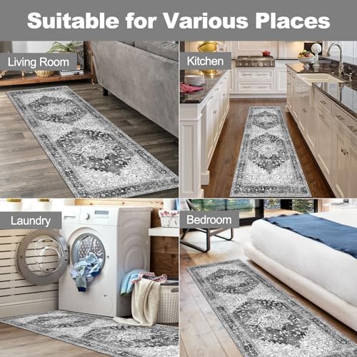 Yamaziot Washable Runner Rug, 2x6 Non-Slip Boho Vintage Hallway Kitchen Rug - Image 7