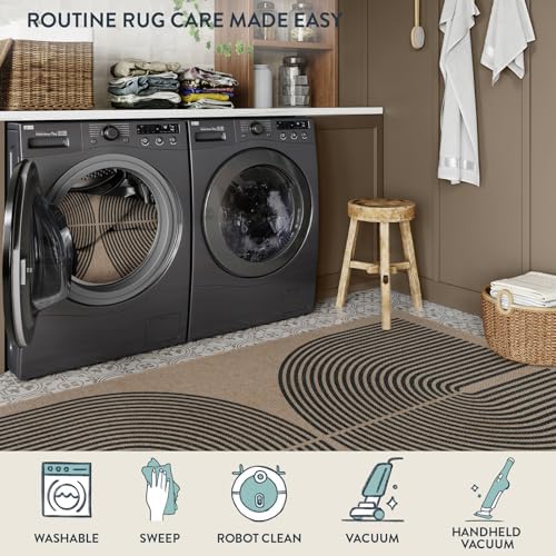 Lahome Modern Rainbow Easy Jute 9x12 Rug, Large Non Slip Indoor Outdoor Rug - Image 5