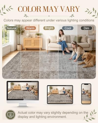 OLANLY 9x12 Washable Area Rug, Soft Non Slip Carpet for Bedroom Living Room - Image 2
