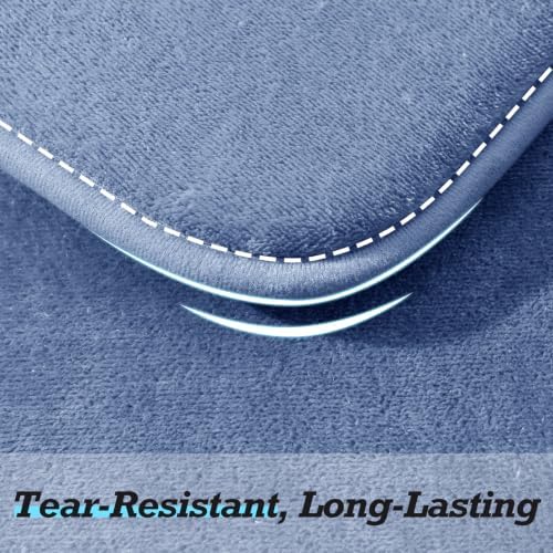HUXMEYSON Bathroom Rugs Sets 2 Piece, Non-Slip & Quick Dry Bath Mat Set, Ultra Soft Velvet Bath Rugs for Bathroom, Toilet and Shower Floor, Dusty Blue - Image 7