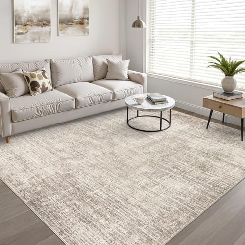 LOONGRUG 9x12 Area Rug Washable Neutral Modern Rug for Living Room Brown - Image 6