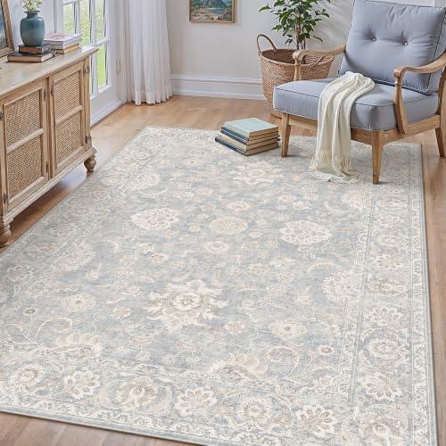 3x4 Blue Cream Neutral Area Rug by WondRg