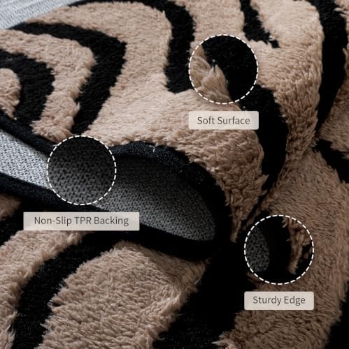 YIHOUSE Zebra Area Rugs 6x9: Taupe Abstract Washable Living Room Rug - Image 6