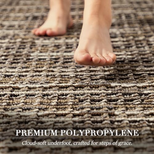 BSICPRO Kitchen Rugs Sets of 2, Non Slip Kitchen Mats for Floor, Brown - Image 3