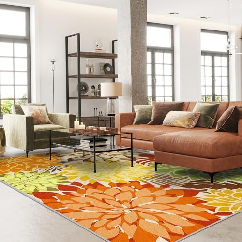 Arenarug Outdoor Rug Waterproof, Washable Patio Rug for Deck, 8x10, Orange - Image 2