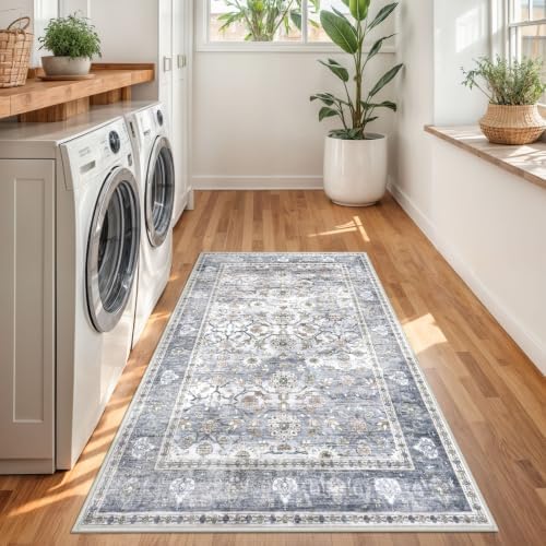KUTA Vintage Floral 3x5 Rug Washable Entryway Rug Kitchen Carpet - Image 3