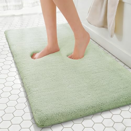 MINIDEAR Bathroom Rugs 47x24 Sage Green - Thick Memory Foam Bath Mat, Ultra Soft & Plush Fluffy, Non-Slip, Quick Dry, Absorbent Washable Floor Microfiber Mat for Tub, Home Decor Accessories by MINIDEAR