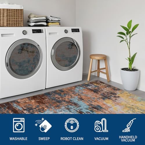 GarveeHome Washable Area Rug 3x5 Modern Abstract Yellow - Image 3