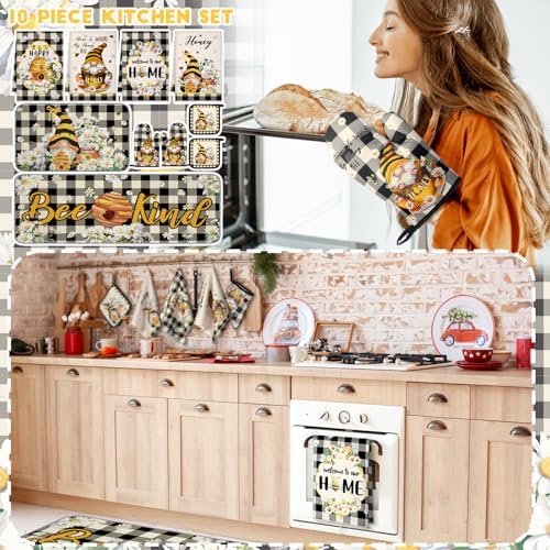 Fourluoo 10 Pcs Bee Daisy Kitchen Decor Set - Image 4