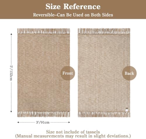 Collive 3' x 5' Woven Indoor Outdoor Porch Rug, Farmhouse Entryway Rugs - Image 2