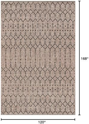 JONATHAN Y Moroccan Geometric Indoor Outdoor Area Rug 10X14 Natural/Black, Ourika Textured Weave for Backyard, Patio, Porch, Easy-Cleaning, High Traffic, Pet-Friendly, Non-Shedding (SMB108D-14) - Image 2