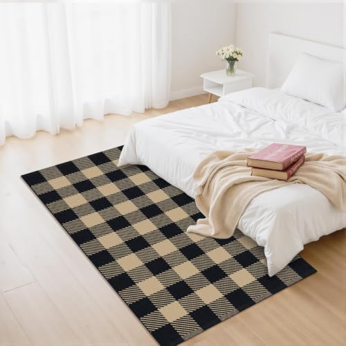 Outdoor Rugs, Brown and Black Area Rug Checkered 3’x 5’ - Image 4