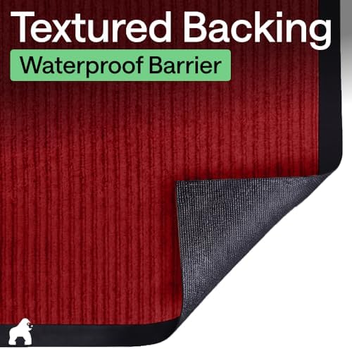 GORILLA GRIP Traffic Guard Indoor Outdoor Heavy Duty Door Mat, 47x35 Red - Image 6