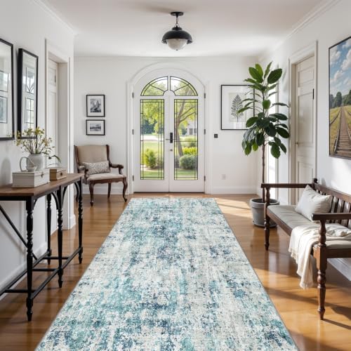 5x12 Rugs for Wide Hallway Thin Washable Runner Rug Ocean Mist - Image 4