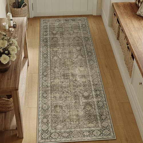 PureCozy Light Brown Runner Rug 2x8 Vintage Traditional Distressed - Image 5