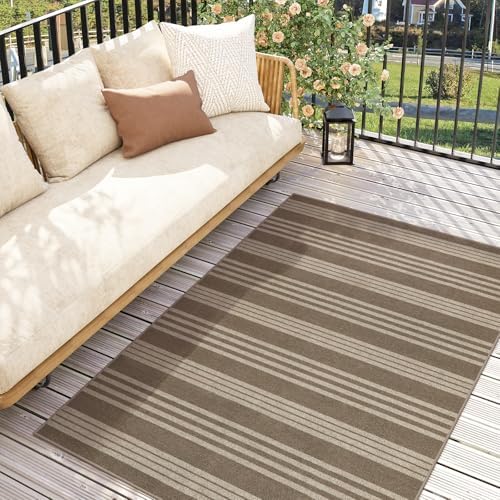 Lahome Striped Easy Jute Outdoor Patio Rug, 3x5 Washable Rugs for Porch - Image 2
