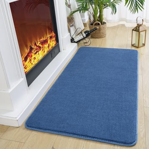 Amearea Modern Washable Runner Rugs, 2x4 Feet Blue Bedroom Runner Rug - Image 4