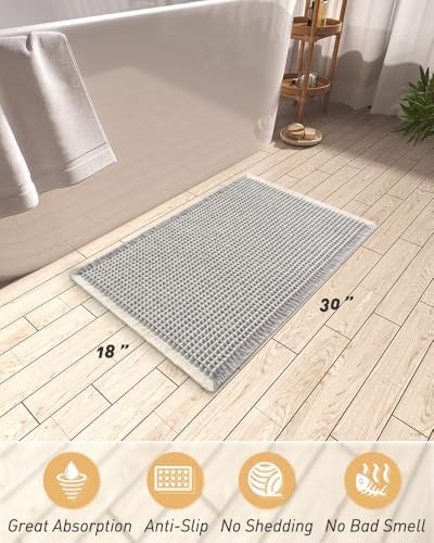 Upgraded Waffle Bath Mat Ultra Absorbent Non Slip Bathroom Mat, 18" x 30" - Image 2