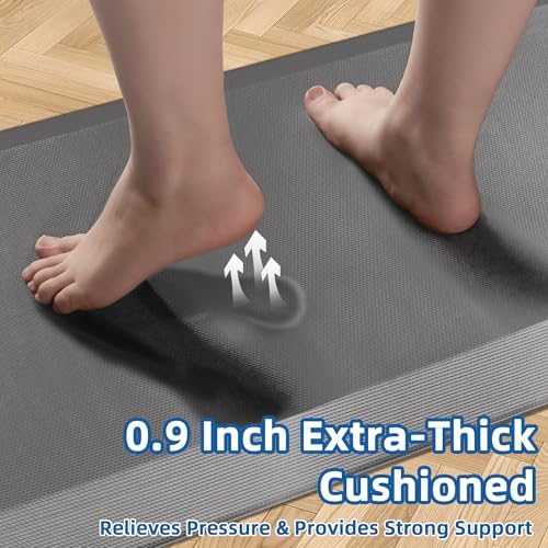Tyrot Extra Thick Anti Fatigue Mat for Kitchen Floor, 20x32+20x48, Grey - Image 3