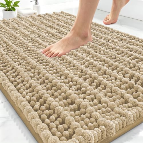 Smiry Bathroom Rugs 30X20, Extra Soft Rubber Backing Chenille Bath Mats by Smiry