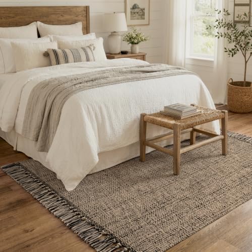 Collive 4' x 6' Bedroom Area Rug, Modern Farmhouse Indoor Outdoor Rugs by Collive