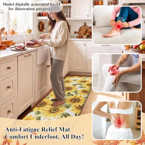 HEBE Fall Kitchen Rugs Set of 2, Anti Fatigue Kitchen Mats for Floor - Image 4