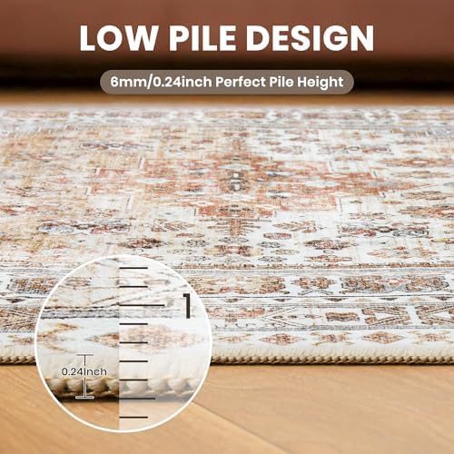 zesthome 2x5 Rug Runners for Hallways Non Slip,Kitchen Rugs,Orange - Image 7