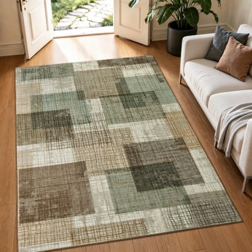 Washable 4x6 Entryway Rug, Area Rugs for Bedroom Kitchen, Green - Image 4