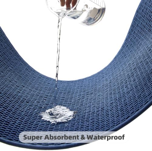 TYUU Large Bathroom Rugs Non Slip Washable Bath Rugs Super Absorbent Bathroom Rug Thin Quick Dry Low Pile Bath Mats, Navy Blue 36"x48" - Image 6