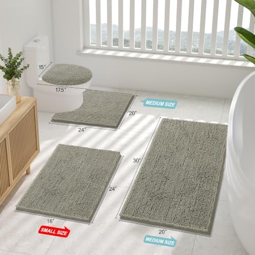 Smiry Bathroom Rugs 36X24, Luxury Chenille Extra Soft Absorbent Bath Mat - Image 2