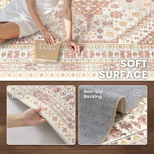 zesthome 8x10 Area Rugs for Living Room,Large Washable Rug,Red - Image 6