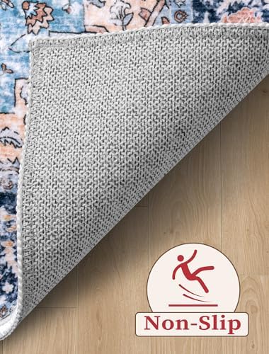 SERISSA 3x10 Washable Non Slip Boho Runner Rug for Hallway，Blue Orange - Image 4